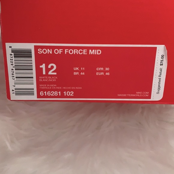 WORN ONCE NIKE SON OF FORCES MID - Picture 2 of 3